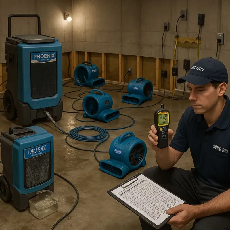 Structural Drying and Dehumidification process in Davidsonville, MD